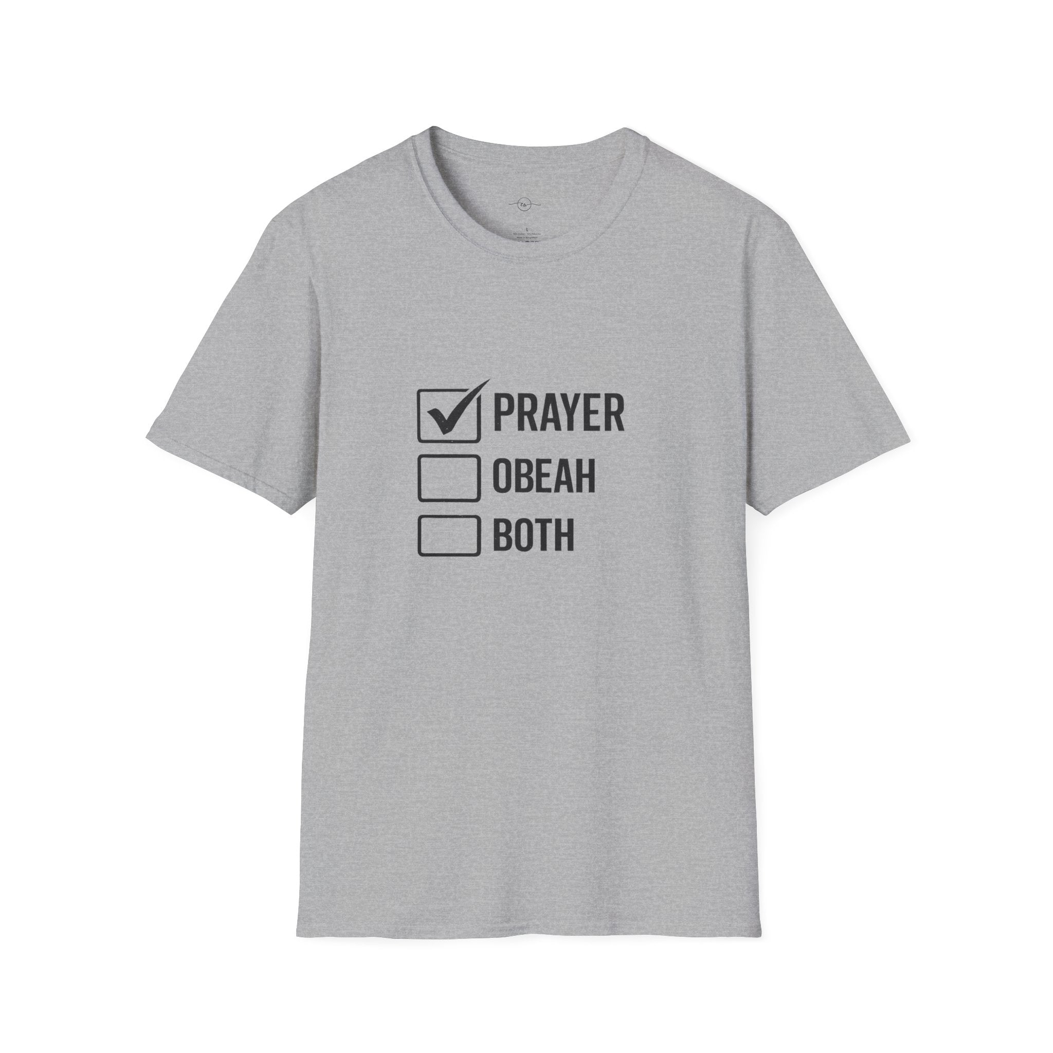 Prayer Checkbox T-Shirt — Funny Faith vs. Obeah Graphic Tee