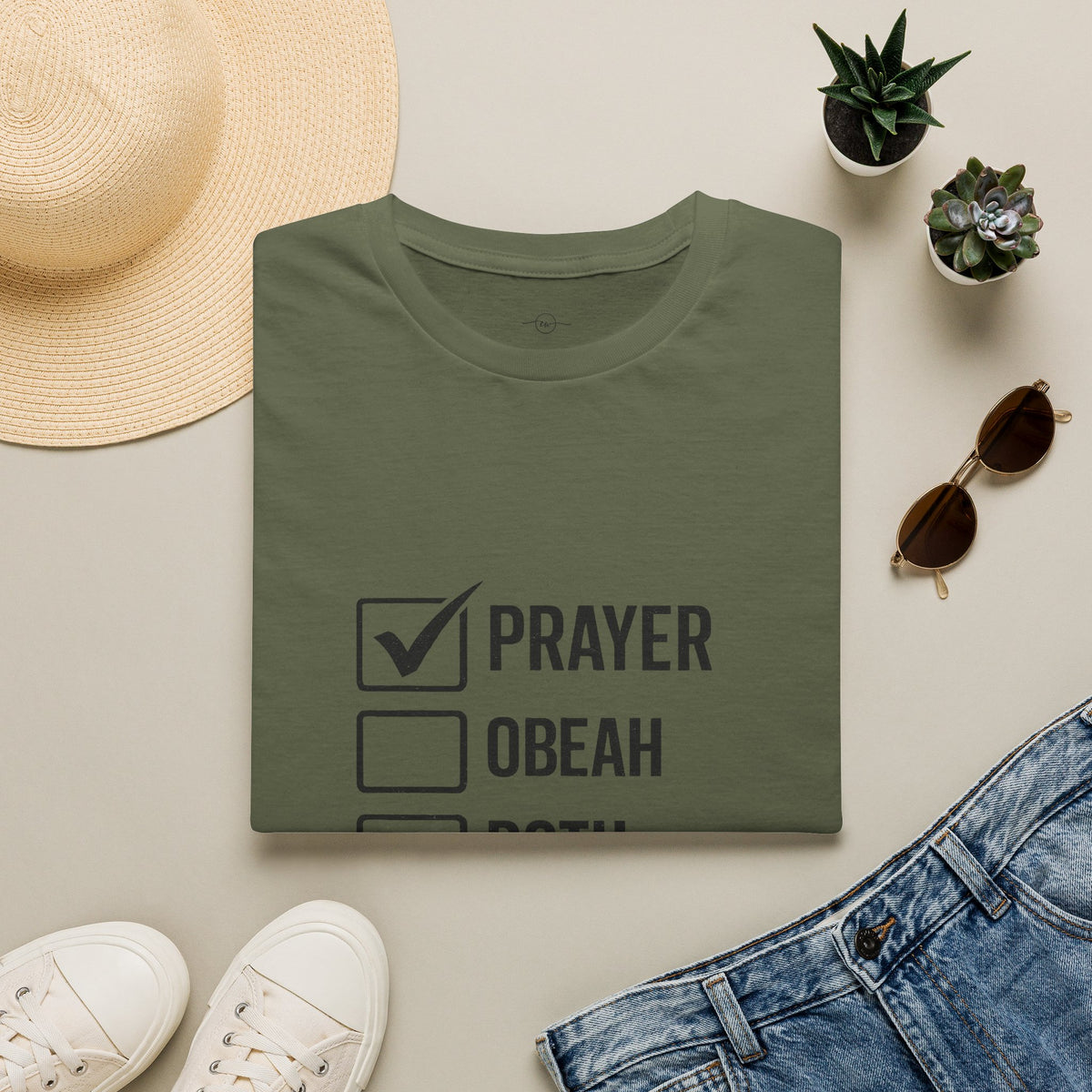 Prayer Checkbox T-Shirt — Funny Faith vs. Obeah Graphic Tee