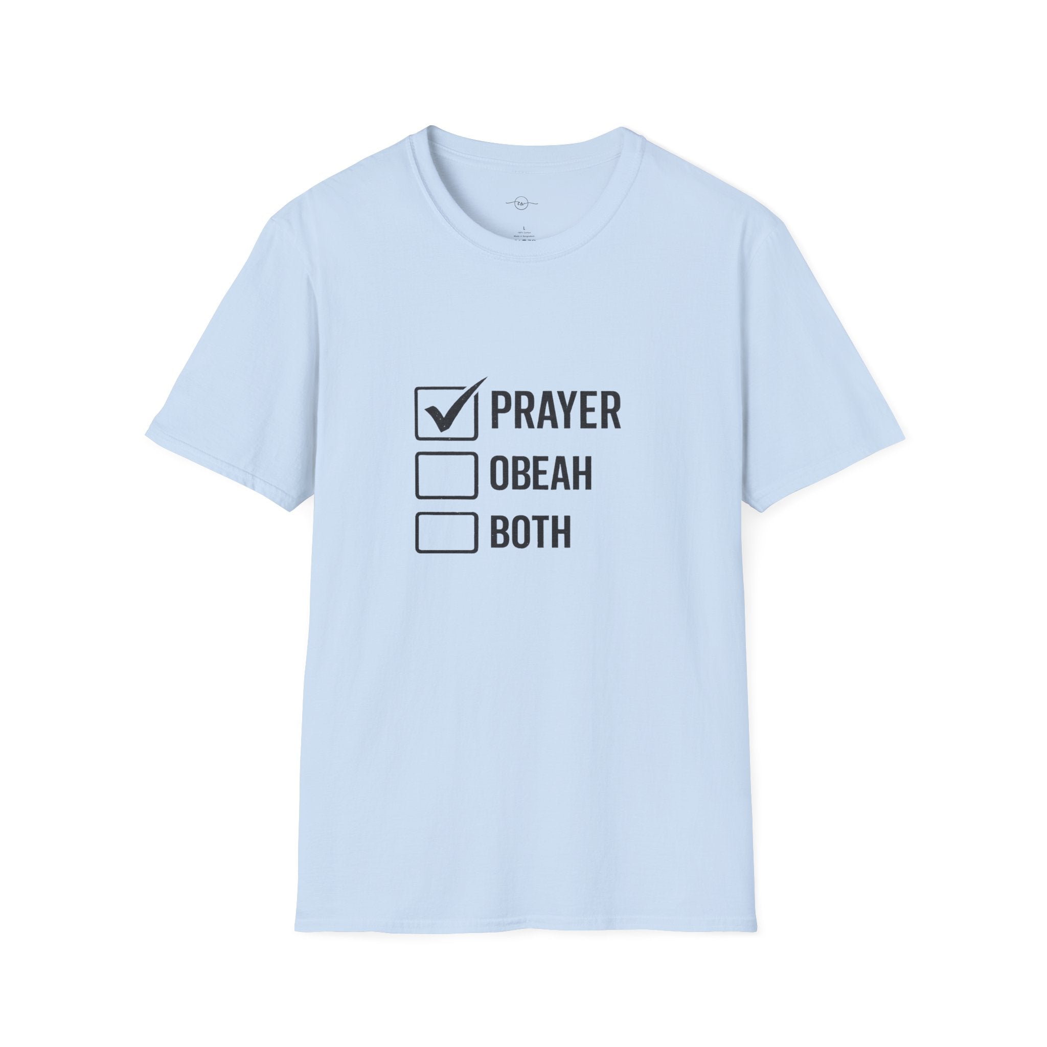 Prayer Checkbox T-Shirt — Funny Faith vs. Obeah Graphic Tee