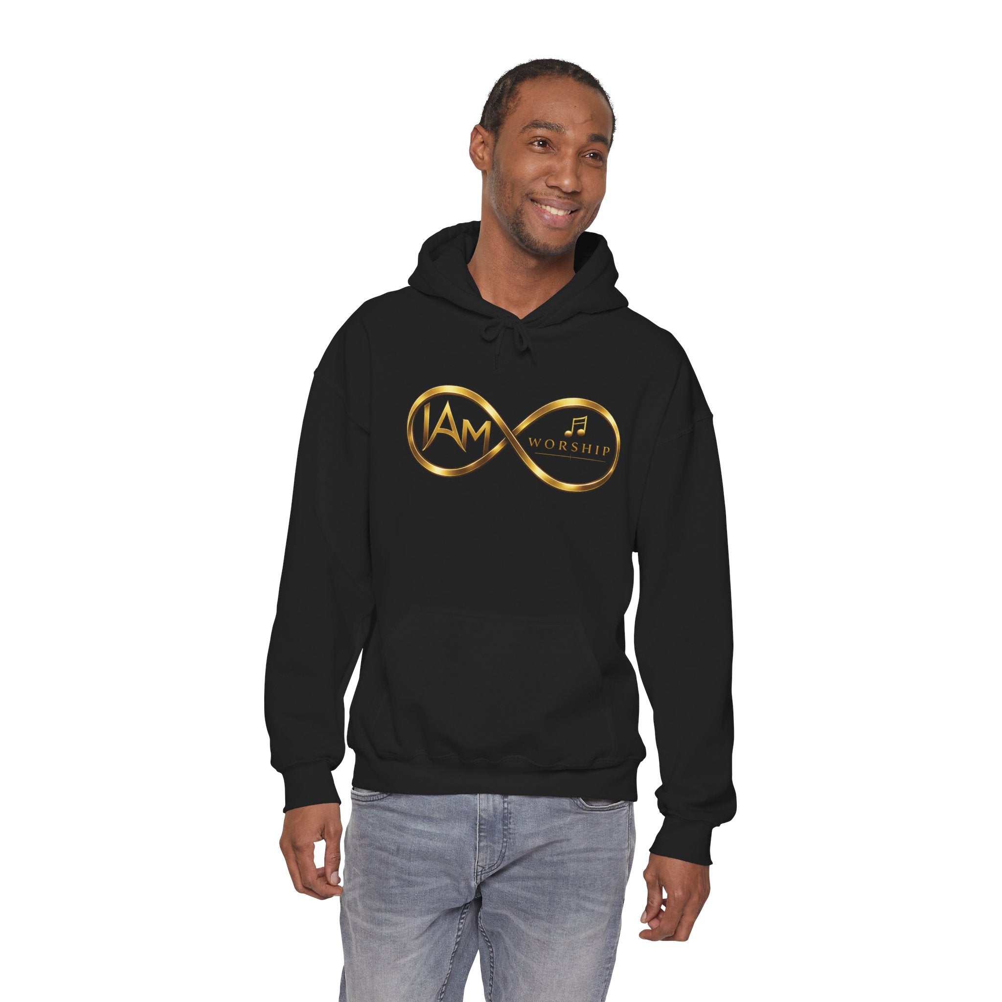 I AM Infinity Worship Hoodie — Gold Logo