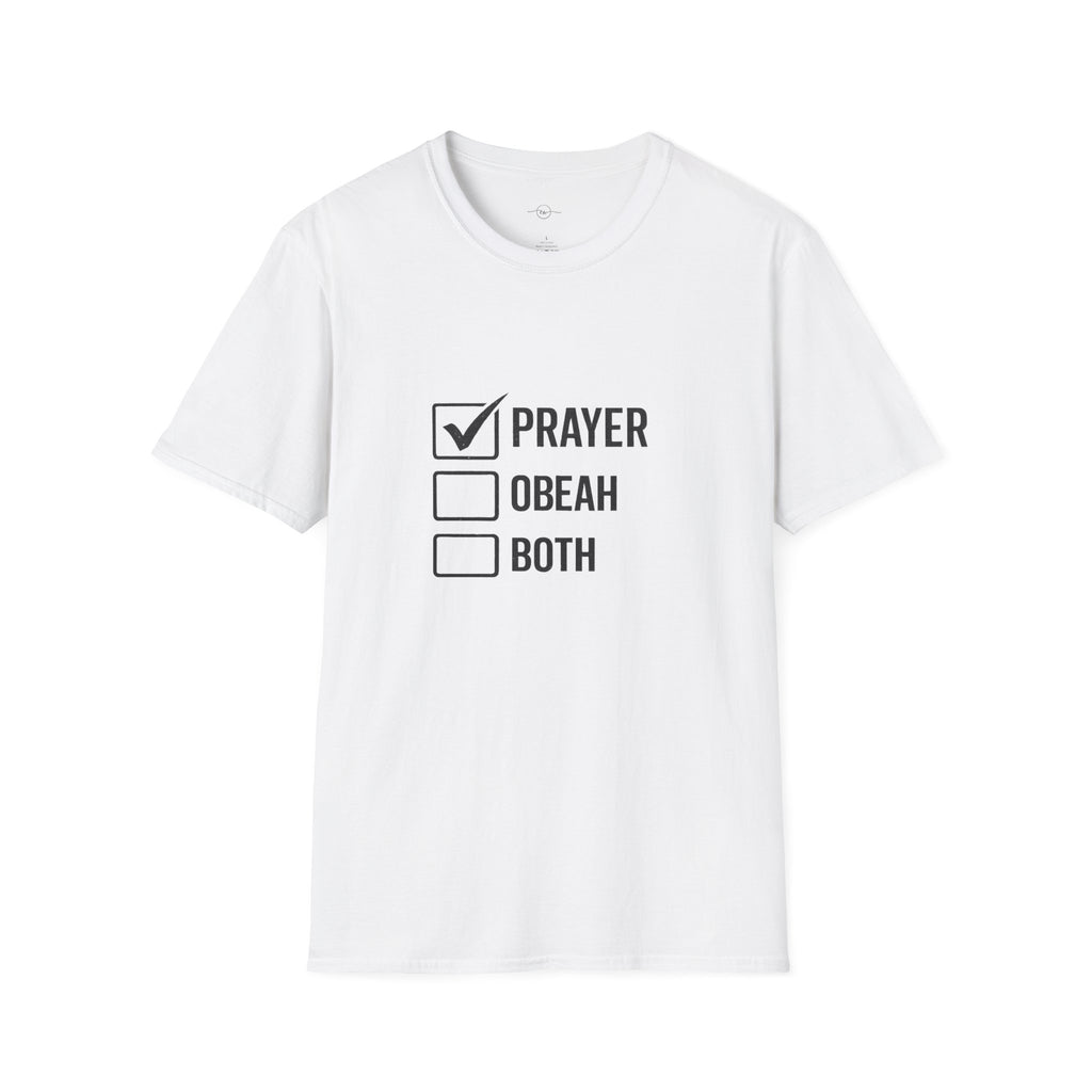 Prayer Checkbox T-Shirt — Funny Faith vs. Obeah Graphic Tee