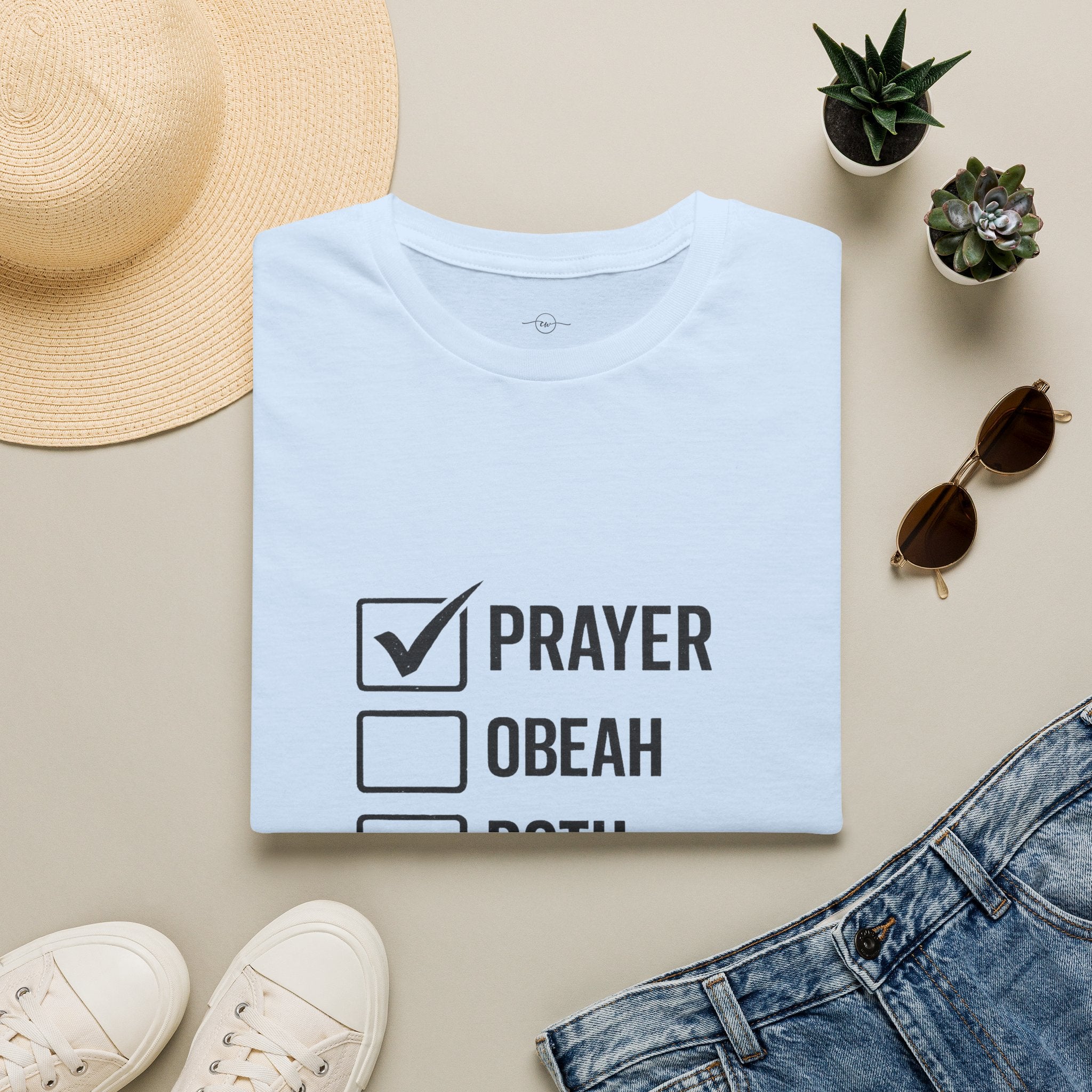 Prayer Checkbox T-Shirt — Funny Faith vs. Obeah Graphic Tee