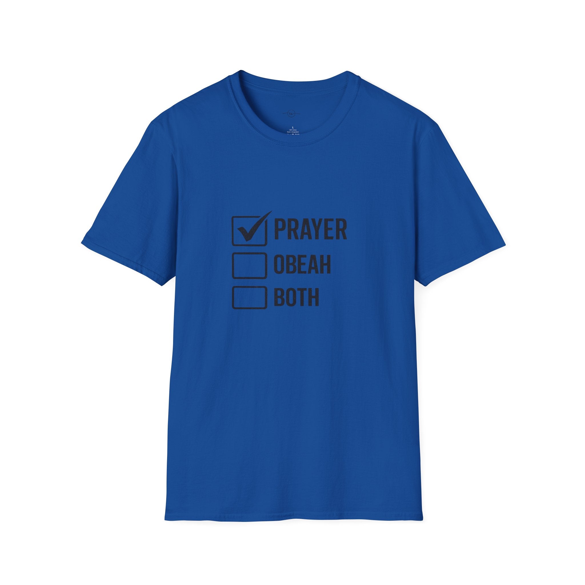 Prayer Checkbox T-Shirt — Funny Faith vs. Obeah Graphic Tee