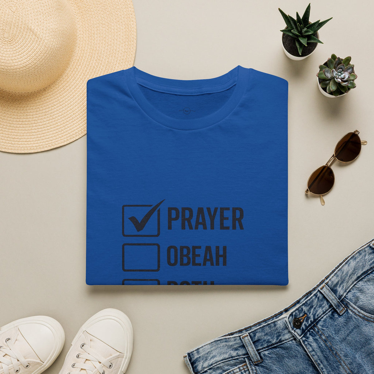 Prayer Checkbox T-Shirt — Funny Faith vs. Obeah Graphic Tee