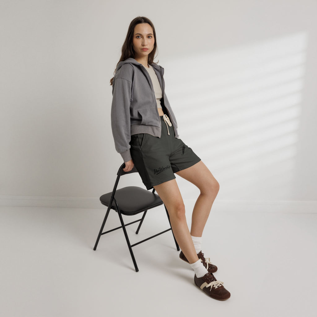 Worship Microphone Fleece Sweat Shorts — 'I Am Worship' Graphic Lounge Shorts