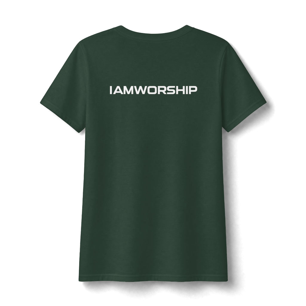 Women's V-Neck Tee — "I’m Let God Handle It"