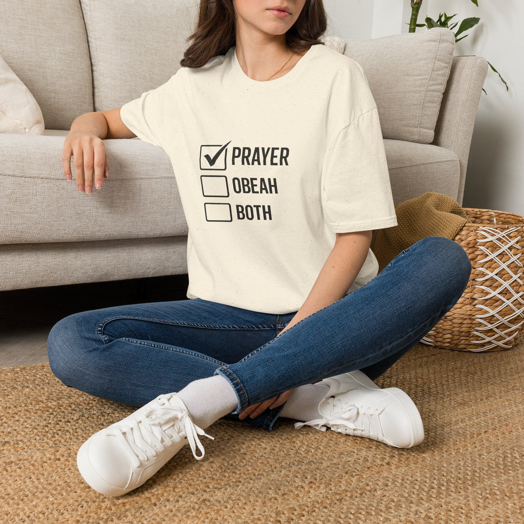Prayer Checkbox T-Shirt — Funny Faith vs. Obeah Graphic Tee