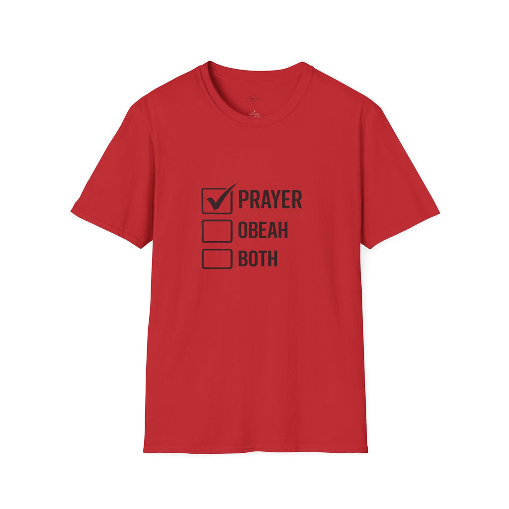 Prayer Checkbox T-Shirt — Funny Faith vs. Obeah Graphic Tee