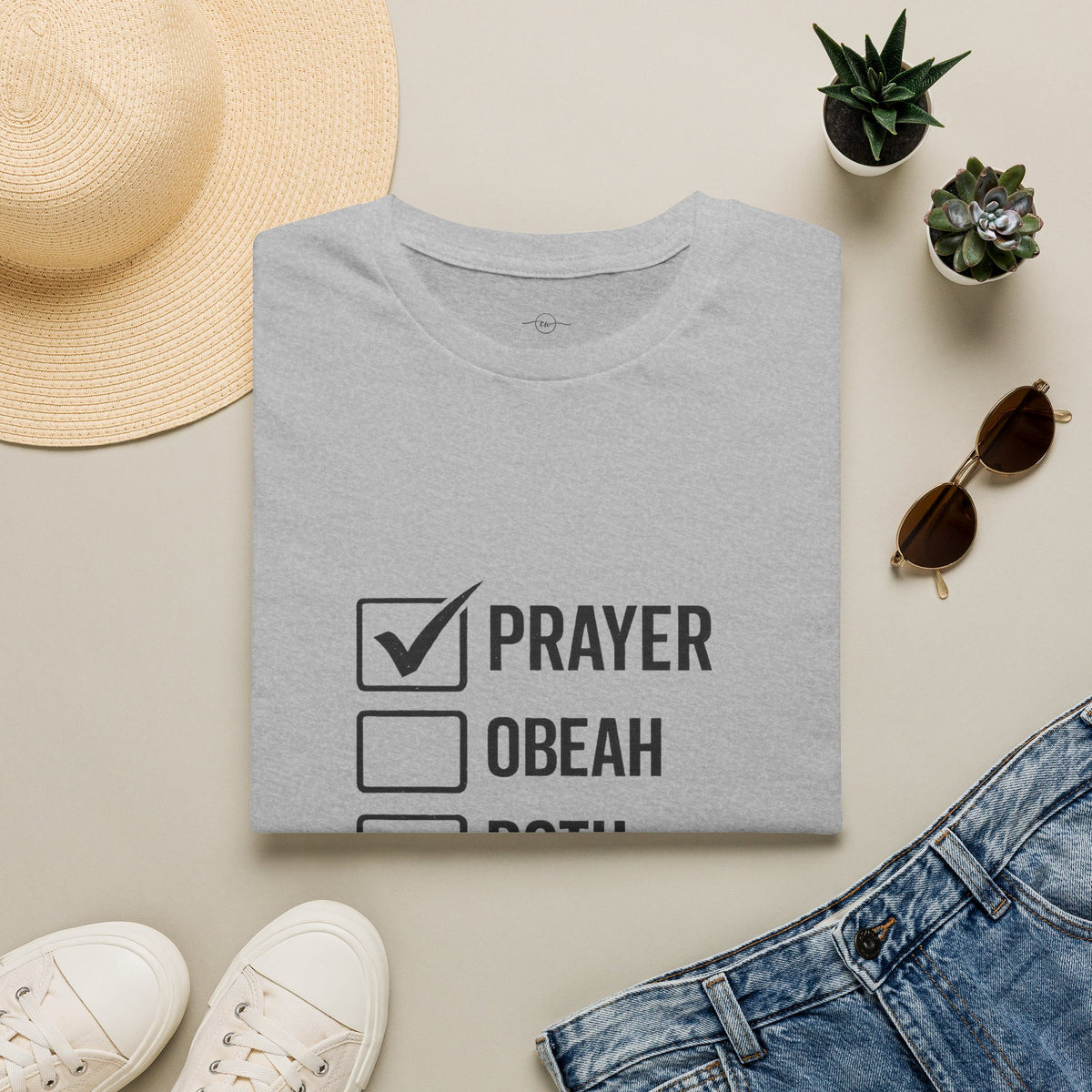 Prayer Checkbox T-Shirt — Funny Faith vs. Obeah Graphic Tee