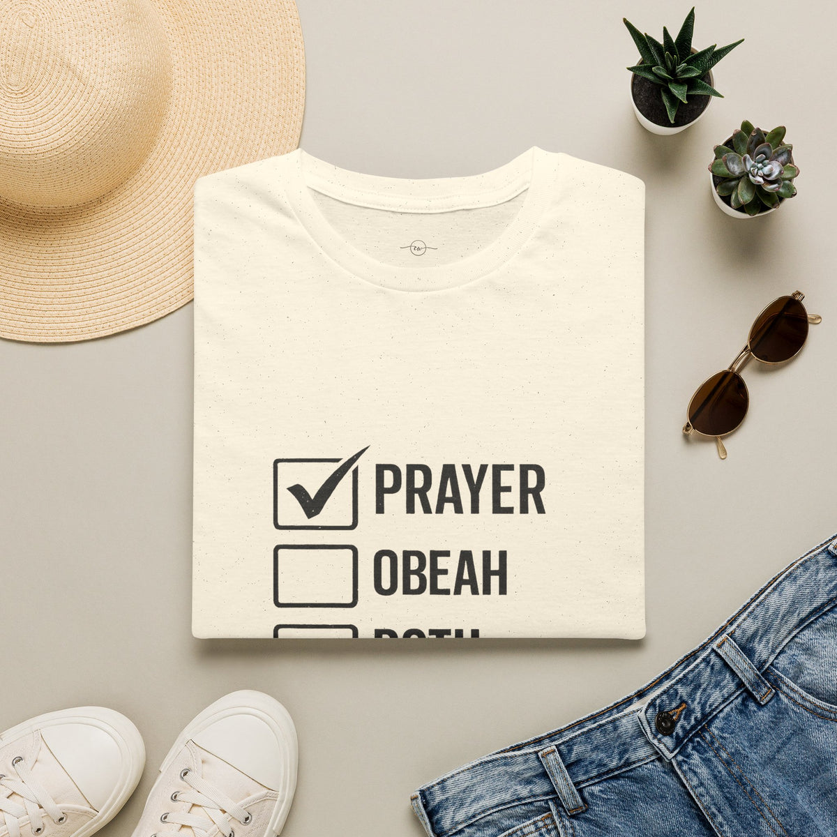 Prayer Checkbox T-Shirt — Funny Faith vs. Obeah Graphic Tee