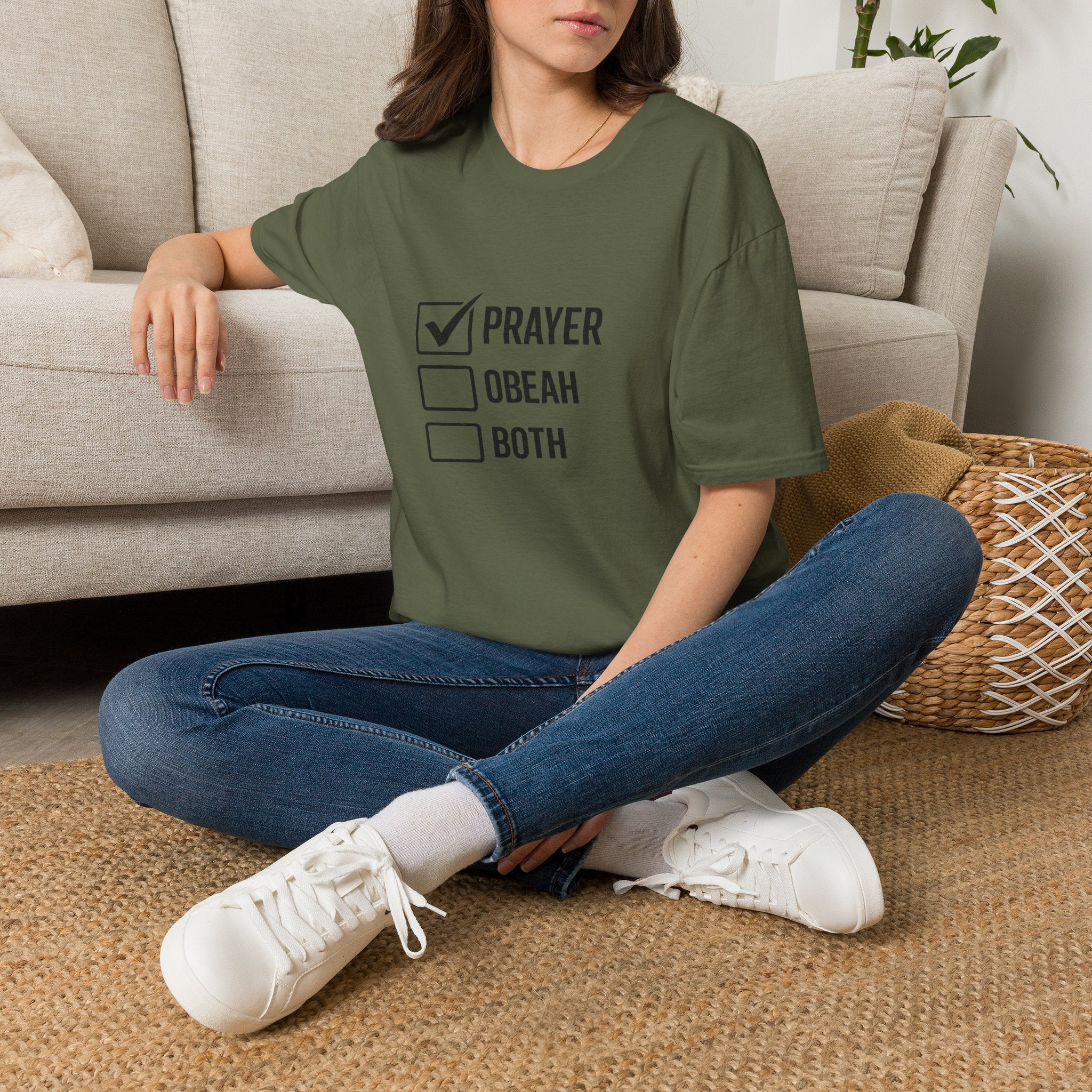 Prayer Checkbox T-Shirt — Funny Faith vs. Obeah Graphic Tee