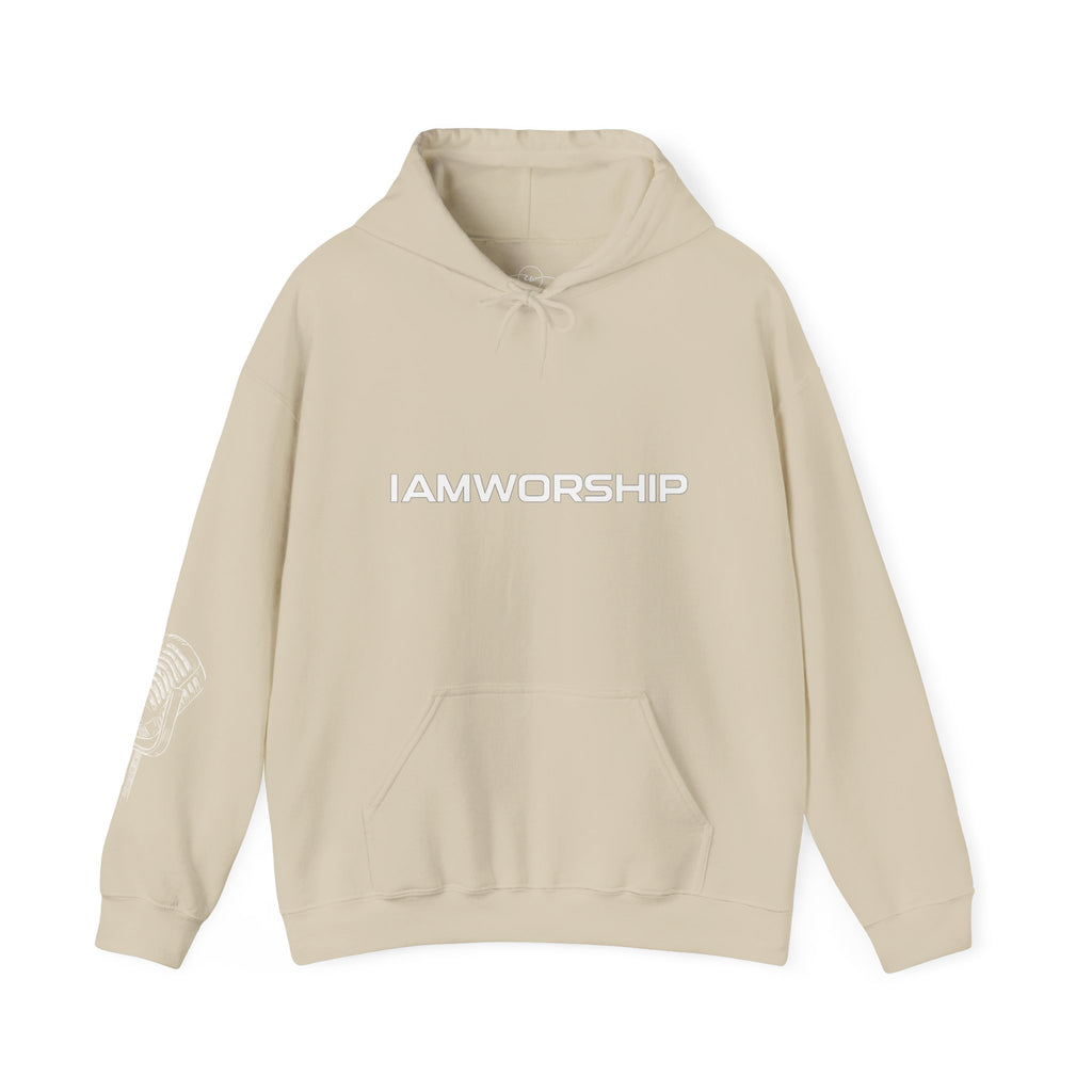 Worship Microphone Hoodie — I AM WORSHIP Black Pullover